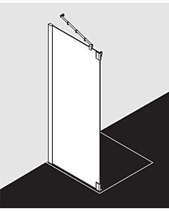 Kermi Pasa XP Seitenwand f Pendeltür 1-fl. und Festfeld PXTFL08018VUK 80x185cm, silber hochglanz, ESG SR Opaco, links, auf Duschwanne