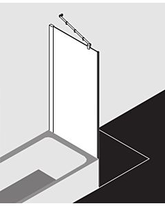 Kermi Pasa XP shortened side wall next to bathtub PXTVD09017VPK 90x175cm, silver high gloss, TSG clear clean