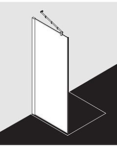 Kermi Pasa XP side panel PXTWD093201PK 93x200cm, silver matt gloss, TSG clear clean, on the shower area