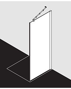 Kermi Pasa XP Seitenwand PXTWD100181YK 100x185cm, silber matt, ESG SR OpacoClean, auf Duschwanne