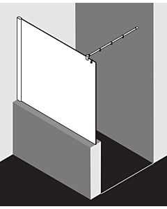 Kermi Pasa XP panneau latéral PXTWF10018VAK 100x185cm, argent brillant, verre de sécurité trempé, avec stabilisation à 90 degrés