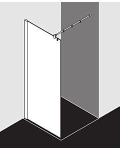 Kermi Pasa XP paroi latérale PXTWF12018VAK 120x185cm, argent brillant, verre de sécurité trempé, avec stabilisation à 90 degrés