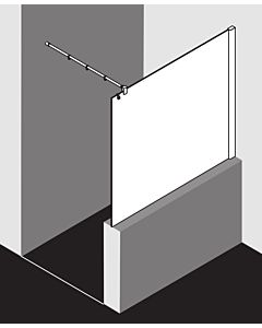 Kermi Pasa XP side panel PXTWF100181AK 100x185cm, matt silver, clear toughened safety glass, with 90 degree stabilization