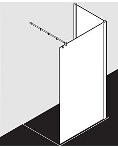 Kermi Pasa XP side panel PXTWF090201PK 90x200cm, silver matt gloss, TSG clear clean, with 90 degree stabilization