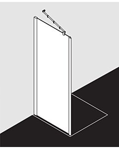 Kermi Pasa XP Seitenwand für Pendeltür mit Festfeld PXUWD09020VUK 90x200cm, silber hochglanz, ESG SR Opaco, auf Duschwanne