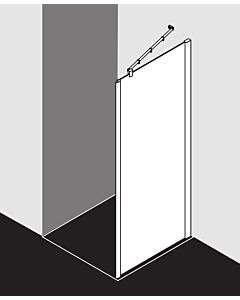 Kermi Pasa XP side panel for swing door with fixed panel PXUWD078201AK 78x200cm, matt silver, clear TSG, on the shower area