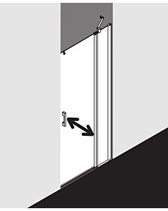 Kermi Pega Pendeltür 1-flügelig mit Festfeld PE1FR10018VUK 100x185cm, silber hochglanz ESG SR Opaco, rechts