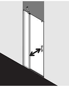 Kermi Pega porte battante 2000 -swing avec panneau fixe PE1GL09018VPK 90x185cm, argent brillant, verre de sécurité trempé clair, gauche