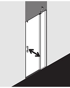 Kermi Pega Pendeltür 1-flügelig mit Festfeld PE1GR10020VAK 100x200cm, silber hochglanz, ESG klar, rechts