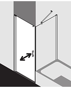 Kermi Pega commutes. 2000 -fl., floor-level with fixed panels PE1KL08020VUK 80x200cm, silver high gloss ESG SR Opaco, left, on shower tray
