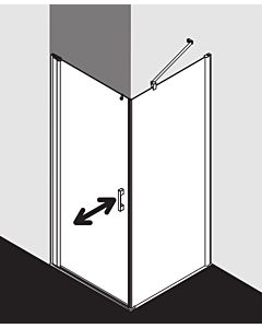 Kermi Pega swing door 2000 -leaved, floor-free PE1KL07818VYK 78 x 185 cm, silver high gloss ESG SR Opaco Clean, left, on the shower area