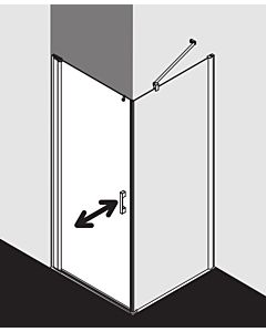 Kermi Pega commutes. 2000 -fl., floor-level with fixed panels PE1KL07520VAK 75x200cm, high-gloss silver, clear toughened safety glass, left, on the shower tray