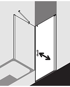 Kermi Pega porte battante 2000 -swing, sans sol PE1KR10318VAK 103 x 185 cm, argent brillant, verre de sécurité trempé, à droite, sur la zone de douche
