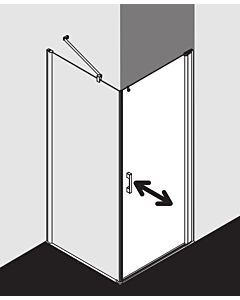 Kermi Pega swing door 2000 -leaved, floor-free PE1KR09318VZK 93 x 185 cm, silver high-gloss TSG SR Arena C Clean, right, on the shower area