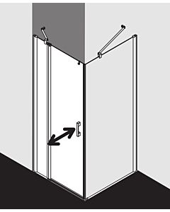 Kermi Pega porte battante 2000 -swing avec panneau fixe PE1NL11020VYK 110x200cm, verre de sécurité trempé argent brillant SR Opaco Clean, gauche, sur receveur de douche