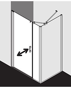 Kermi Pega swing door 2000 -leaved with fixed panel PE1OL10018VAK 100x185cm, silver high gloss, TSG clear, left, on shower tray