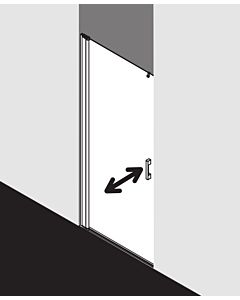 Kermi Pega Pendeltür 1-flügelig PE1TL07520VPK 75x200cm, silber hochglanz, ESG klar Clean, links