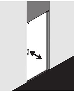 Kermi Pega porte battante 2000 -wing PE1TR08020VYK 80x200cm, verre de sécurité trempé argent brillant SR Opaco Clean, droite