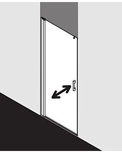 Kermi Pega swing door 2000 -leaved PE1WL08518VUK 85x185cm, silver high gloss TSG SR Opaco, left