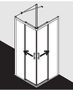 Kermi Pega sliding corner entry sh. 2-part off-floor PEC2L12018VAK 120x185cm, high-gloss silver, clear toughened safety glass, left, on shower tray