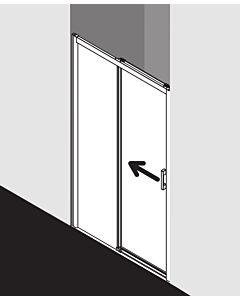 Kermi Pega sliding door 2-part. floor-free with fixed panel PED2L10018VUK 100x185cm, silver high-gloss ESG SR Opaco, left, on shower tray
