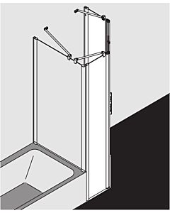 Kermi Pega Fünfeck-Duschkabine PEF4709020VUK 90x90x200cm, silber hochglanz ESG SR Opaco