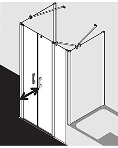 Kermi Pega Pendeltür mit Festfeld PEPFL11020VPK 110x200cm, silber hochglanz, ESG klar Clean, links, auf Duschwanne