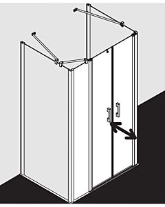 Kermi Pega porte battante avec panneau fixe PEPFR11018VPK 110x185cm, argent brillant, TSG clear Clean, à droite, sur receveur de douche