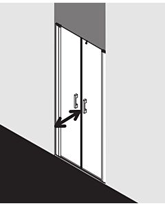 Kermi Pega swing door PEPTD07518VPK 75x185cm, silver high gloss, TSG clear clean, on shower tray