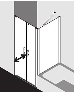 Kermi Pega Pendeltür PEPTD09020VNK 90x200cm, silber hochglanz ESG SR Arena C, auf Duschwanne