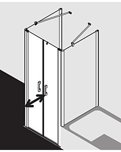 Kermi Pega swing door PEPTD10318VAK 103x185cm, silver high gloss, clear TSG, on the shower area