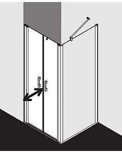 Kermi Pega porte battante PEPTD07820VAK 78x200cm, argent brillant, verre de sécurité trempé, sur la zone de douche