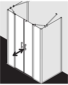 Kermi Pega porte battante à panneaux fixes PEPTF12018VPK 120x185cm, argent brillant, TSG clear clean, sur receveur de douche