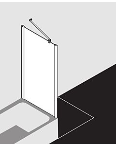 Kermi Pega Seitenwand verkürzt auf Badewanne PETVD09016VAK 90x160cm, silber hochglanz, ESG klar