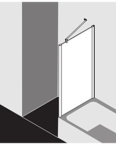 Kermi latérale Pega raccourcie en baignoire PETVD07516VNK 75x160cm, verre de sécurité trempé argenté brillant SR Arena C.