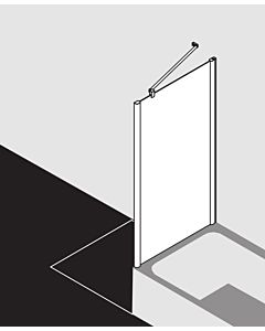 Kermi Pega Seitenwand verkürzt auf Badewanne PETVD07516VYK 75x160cm, silber hochglanz ESG SR Opaco Clean