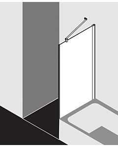 Kermi Pega side wall shortened next to bathtub PETVO07016VNK 70x160cm, silver high gloss ESG SR Arena C, on shower tray
