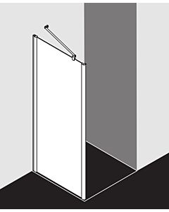 Kermi Pega Seitenwand PETWD08018VYK 80x185cm, silber hochglanz ESG SR Opaco Clean, auf Duschwanne
