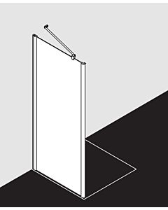 Kermi Pega side panel PETWD07820VUK 78x200cm, silver high gloss ESG SR Opaco, on the shower area