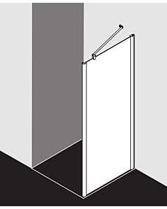 Kermi Pega side panel PETWD12018VUK 120x185cm, silver high gloss ESG SR Opaco, on shower tray