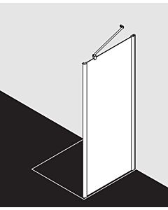 Kermi Pega side panel PETWD10318VYK 103x185cm, silver high gloss ESG SR Opaco Clean, on the shower area