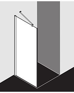 Kermi Pega side panel PETWO07018VAK 70x185cm, high-gloss silver, clear TSG, on shower tray