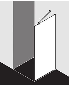 Kermi Pega Seitenwand PETWO08018VUK 80x185cm, silber hochglanz ESG SR Opaco, auf Duschwanne