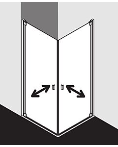 Kermi Raya Eckeinstieg Pendeltüren RA1ER07520VPK 75x200cm, ESG klar KermiClean, rechtes Halbteil