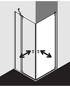 Kermi Raya Eckeinstieg Pendeltüren RA1ER10020VPK 100x200cm, ESG klar KermiClean, rechtes Halbteil