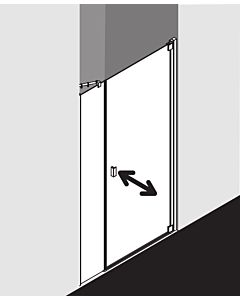 Kermi Raya swing door 2000 -wing with fixed field RA1OR12020VPK 120 x 200 cm, silver high gloss, ESG clear Clean, right, on shower tray
