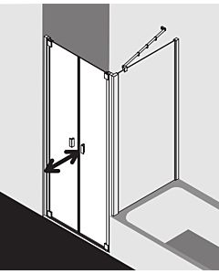 Kermi Raya Pendeltür RAPTD08020VPK 80x200cm, ESG klar KermiClean, silber hochglanz