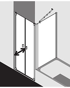 Kermi Raya Pendeltür RAPTD10020VPK 100x200cm, ESG klar KermiClean, silber hochglanz