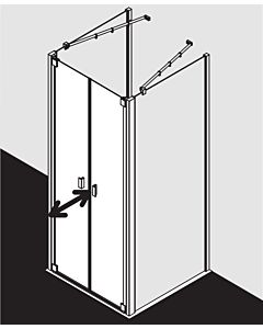 Kermi Raya Pendeltür RAPTD090201PK 90 x 200 cm, silber/mattglanz, ESG klar, Clean