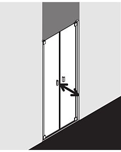 Kermi Raya Pendeltür RAPTD10020VPK 100x200cm, ESG klar KermiClean, silber hochglanz